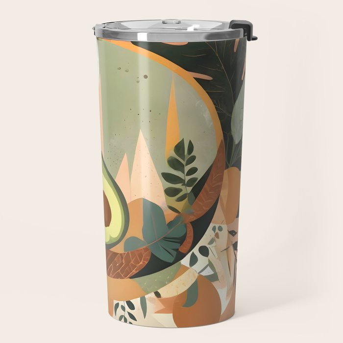 Lunar Avocado, Abstract Quirky Whimsical Moon Fruits, Concept Food Mood Eclectic Shapes Contemporary, Bohemian Colorful Mexican Illustration, 70s Mob Wife Aesthetic, Butter Pride Summer Grad Gifts Travel Mug Gallery Image 2