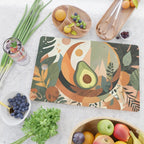 Lunar Avocado, Abstract Quirky Whimsical Moon Fruits, Concept Food Mood Eclectic Shapes Contemporary, Bohemian Colorful Mexican Illustration, 70s Mob Wife Aesthetic, Butter Pride Summer Grad Gifts Cutting Board Gallery Image 2