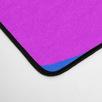 Large Pink and Purple Retro Flowers Blue Background #decor #society6 #buyart Desk Mat Gallery Image 4