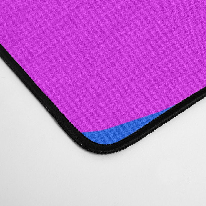 Large Pink and Purple Retro Flowers Blue Background #decor #society6 #buyart Desk Mat Gallery Image 4