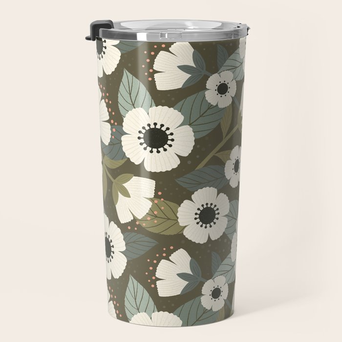 Flower Blossoms and Leaves Travel Mug Gallery Image 3