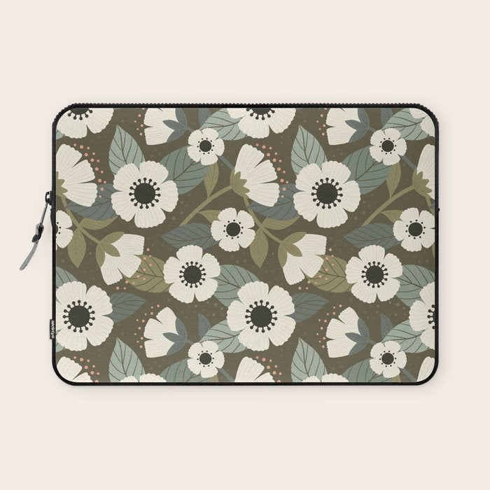 Flower Blossoms and Leaves Laptop Sleeve Gallery Image 1