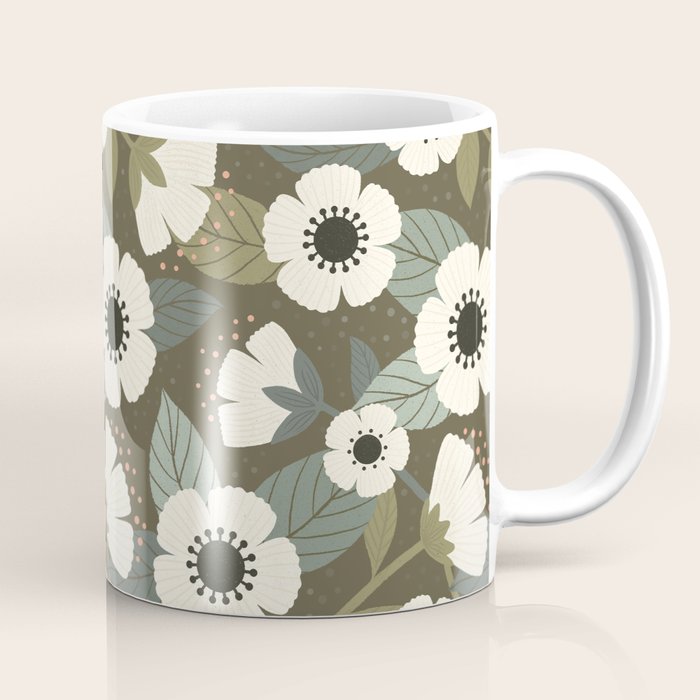 Flower Blossoms and Leaves Coffee Mug Gallery Image 1
