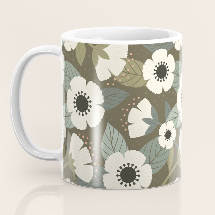 Flower Blossoms and Leaves Coffee Mug Gallery Image 3