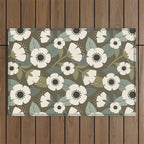 Flower Blossoms and Leaves Outdoor Rug Gallery Image 1