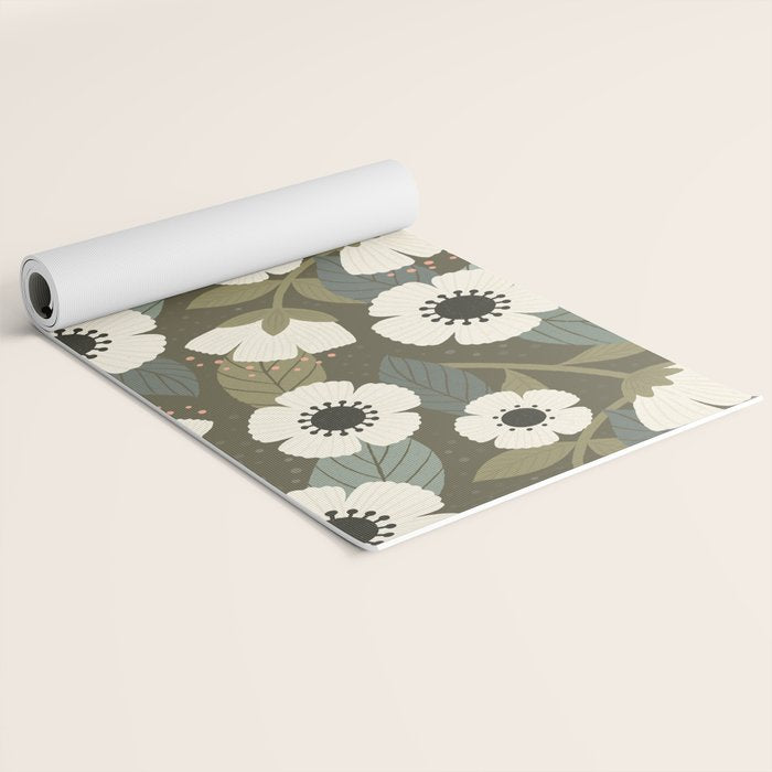 Flower Blossoms and Leaves Yoga Mat Gallery Image 2