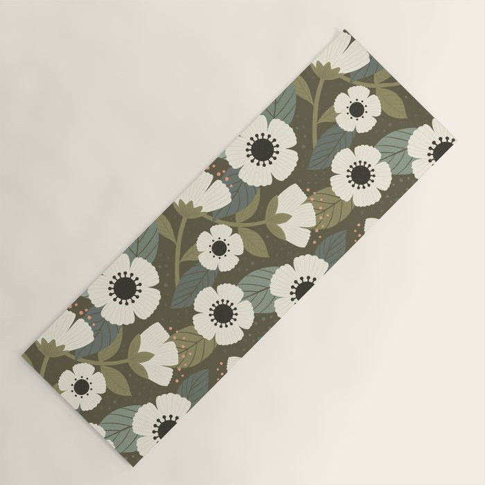 Flower Blossoms and Leaves Yoga Mat Gallery Image 1