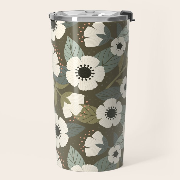 Flower Blossoms and Leaves Travel Mug Gallery Image 2