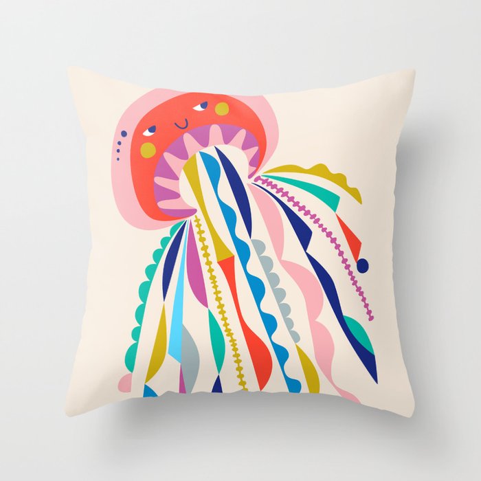Little Jellyfish Throw Pillow Gallery Image 1
