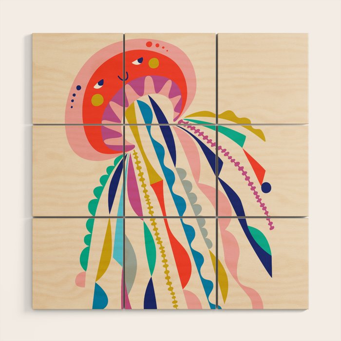 Little Jellyfish Wood Wall Art Gallery Image 1