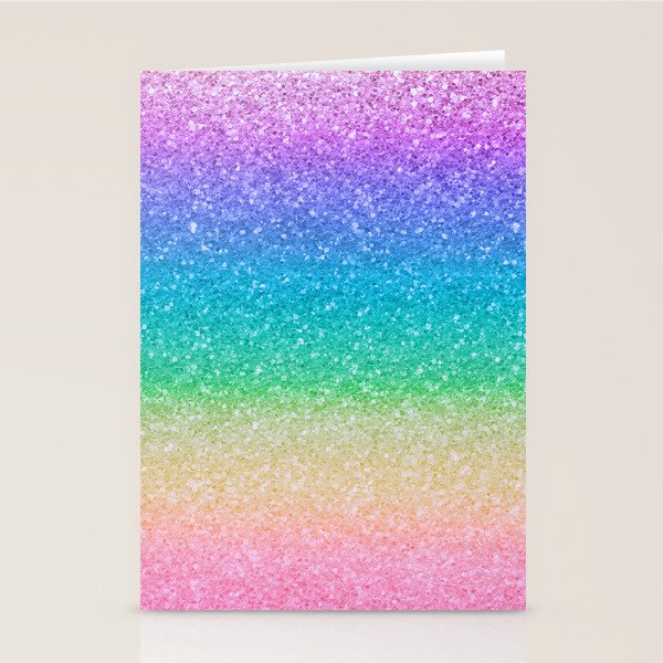 Rainbow Glitter Stationery Card Gallery Image 1