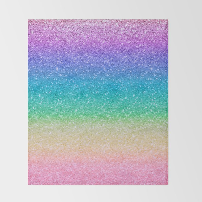 Rainbow Glitter Throw Blanket Gallery Image 2