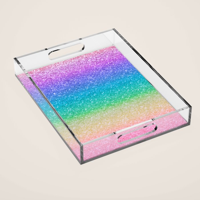 Rainbow Glitter Acrylic Tray Gallery Image 1