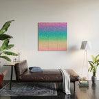 Rainbow Glitter Wood Wall Art Gallery Image 2