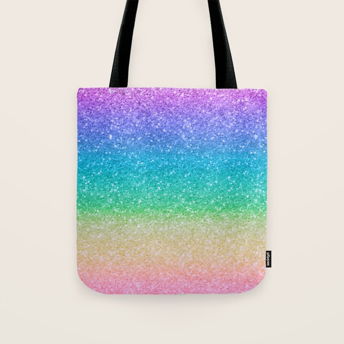 Rainbow Glitter Tote Bag Gallery Image 1