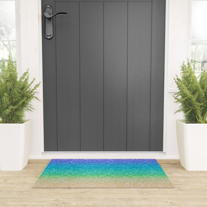 Rainbow Glitter Welcome Mat Gallery Image 3