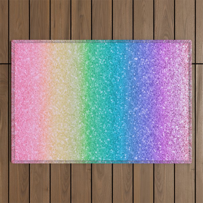 Rainbow Glitter Outdoor Rug Gallery Image 1