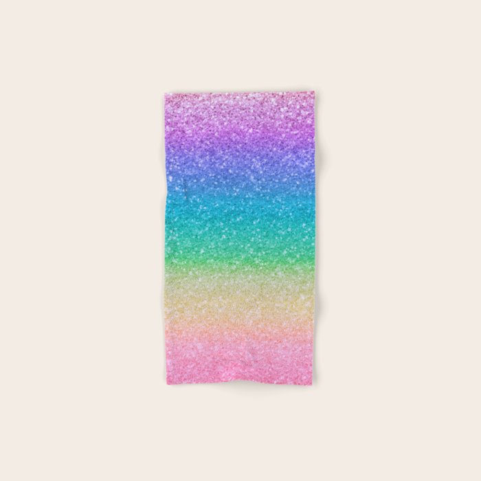 Rainbow Glitter Bath Towel Gallery Image 1