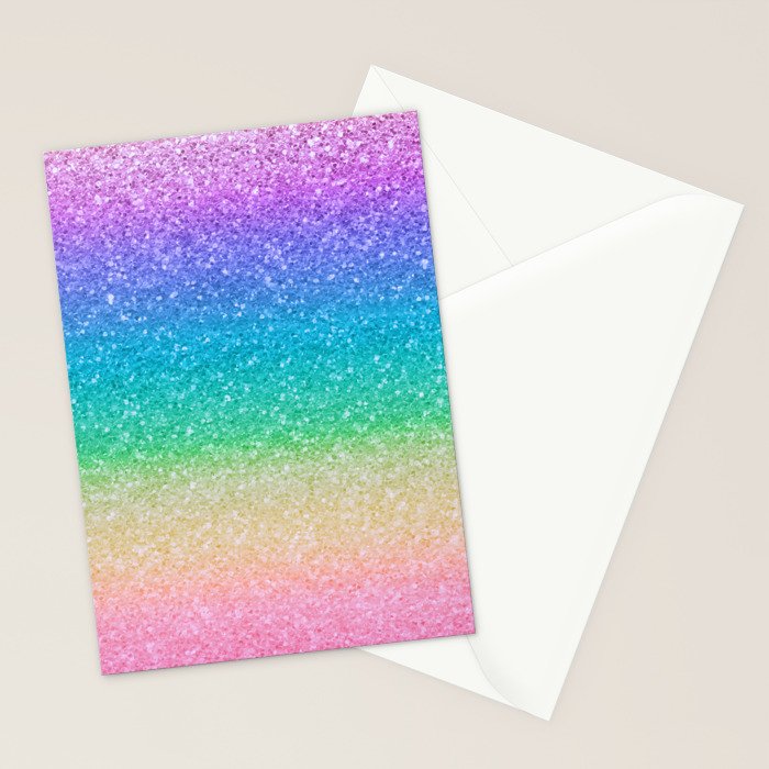 Rainbow Glitter Stationery Card Gallery Image 2
