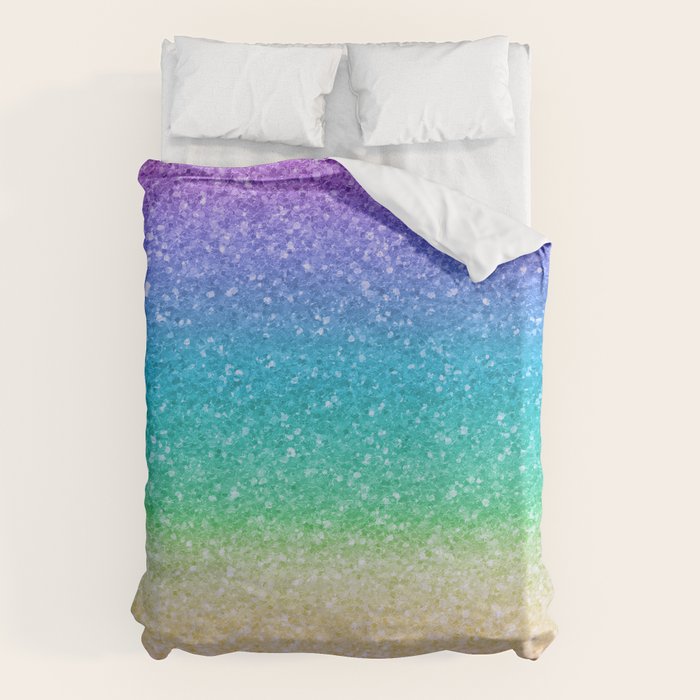 Rainbow Glitter Duvet Cover