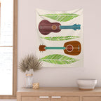 Island Life Ukuleles and Palms Wall Tapestry Gallery Image 2