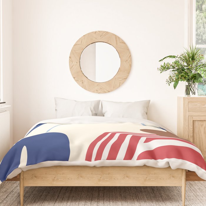 Still life flower pottery Duvet Cover Gallery Image 3