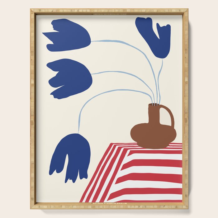 Still life flower pottery Serving Tray Gallery Image 1