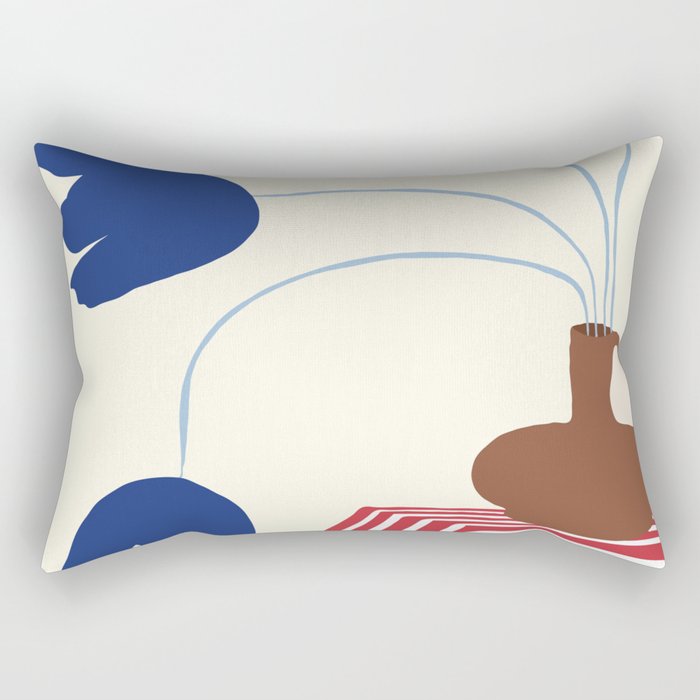 Still life flower pottery Rectangular Pillow Gallery Image 1