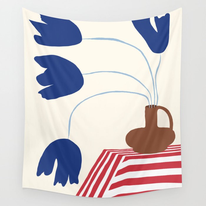 Still life flower pottery Wall Tapestry Gallery Image 1