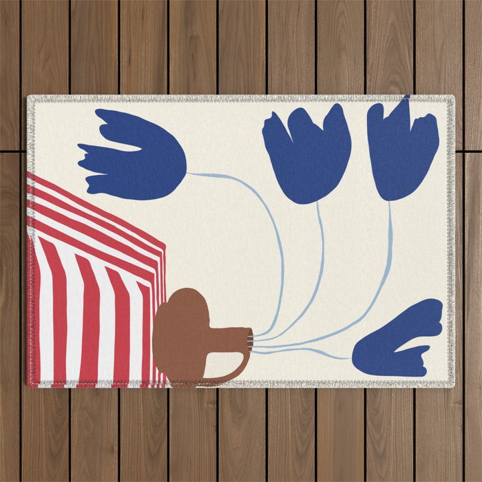 Still life flower pottery Outdoor Rug Gallery Image 1