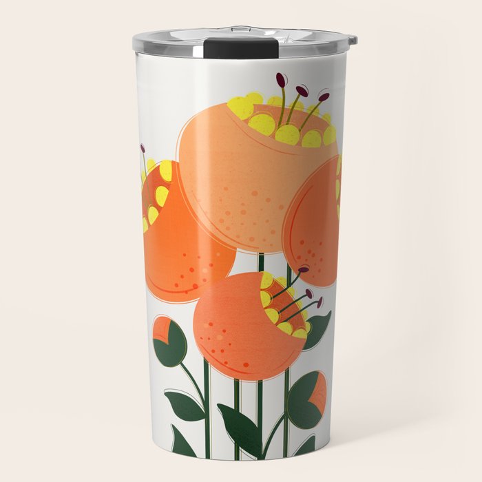 Orange Garden Flowers Travel Mug Gallery Image 1