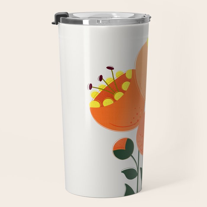 Orange Garden Flowers Travel Mug Gallery Image 3