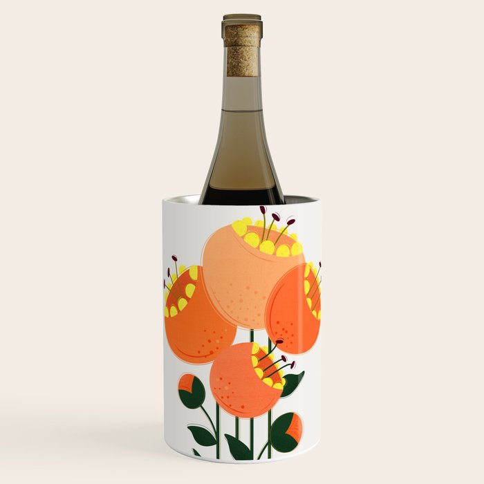 Orange Garden Flowers Wine Chiller Gallery Image 1