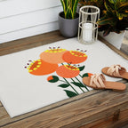 Orange Garden Flowers Outdoor Rug Gallery Image 2