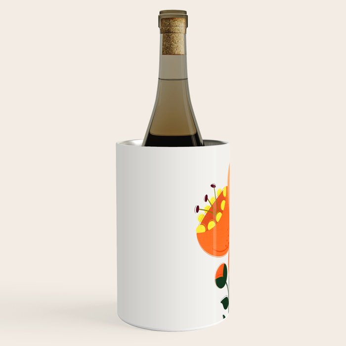 Orange Garden Flowers Wine Chiller Gallery Image 2