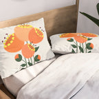 Orange Garden Flowers Pillow Sham Gallery Image 2