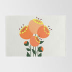 Orange Garden Flowers Rug Gallery Image 2