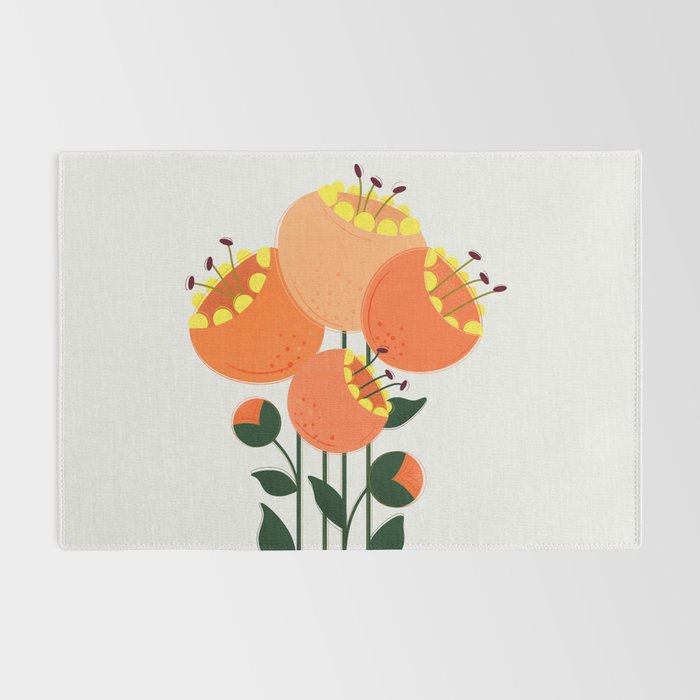 Orange Garden Flowers Rug Gallery Image 2