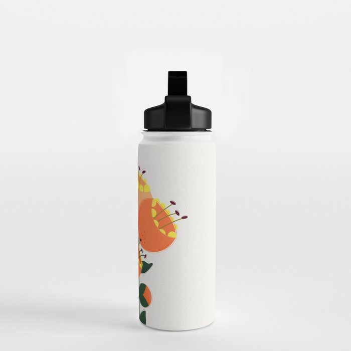 Orange Garden Flowers Water Bottle Gallery Image 2