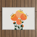 Orange Garden Flowers Outdoor Rug Gallery Image 1