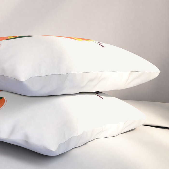 Orange Garden Flowers Pillow Sham Gallery Image 3