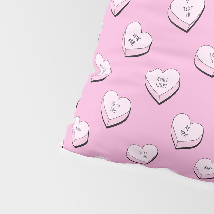 Pink love heart candy cartoon pattern Pillow Sham Gallery Image 4