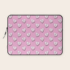 Pink love heart candy cartoon pattern Laptop Sleeve Gallery Image 1