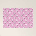 Pink love heart candy cartoon pattern Welcome Mat Gallery Image 1