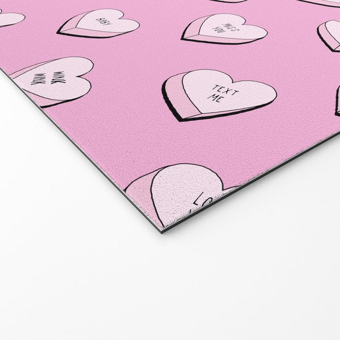 Pink love heart candy cartoon pattern Welcome Mat Gallery Image 2