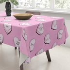 Pink love heart candy cartoon pattern Tablecloth Gallery Image 3