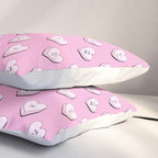 Pink love heart candy cartoon pattern Pillow Sham Gallery Image 3