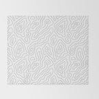 Abstract topography map line art pattern Throw Blanket Gallery Image 2
