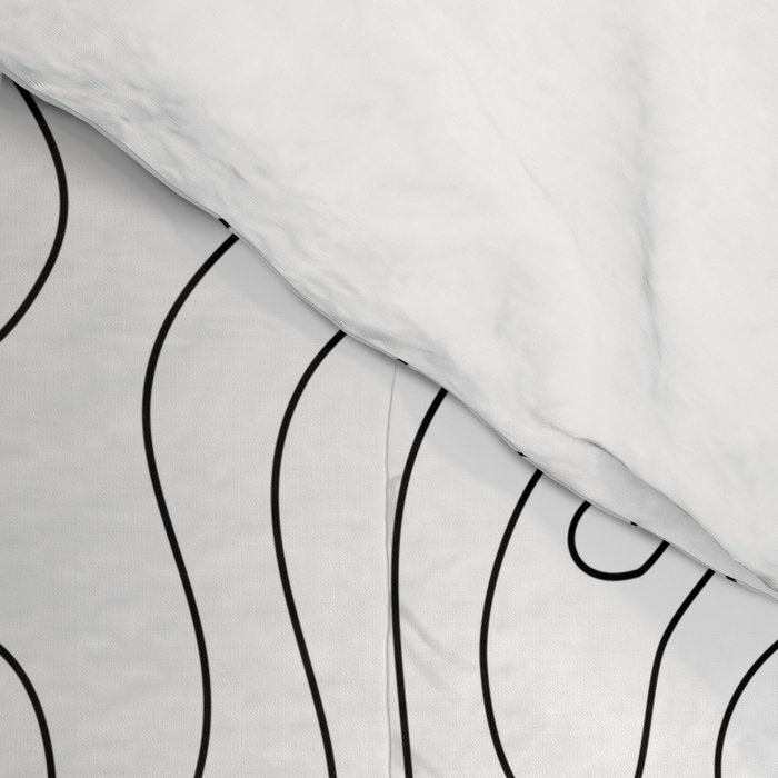 Abstract topography map line art pattern Comforter Gallery Image 4