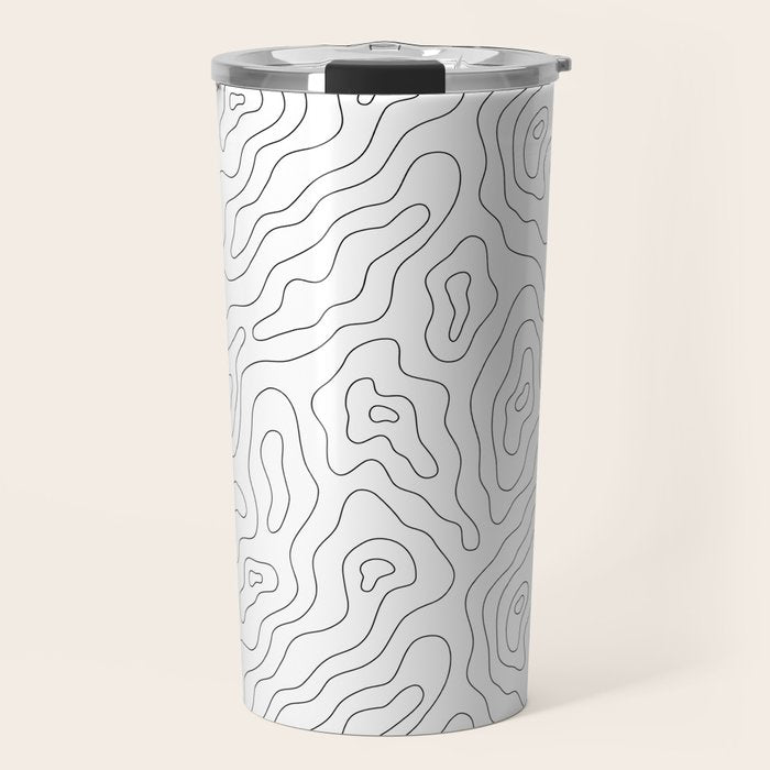 Abstract topography map line art pattern Travel Mug Gallery Image 1